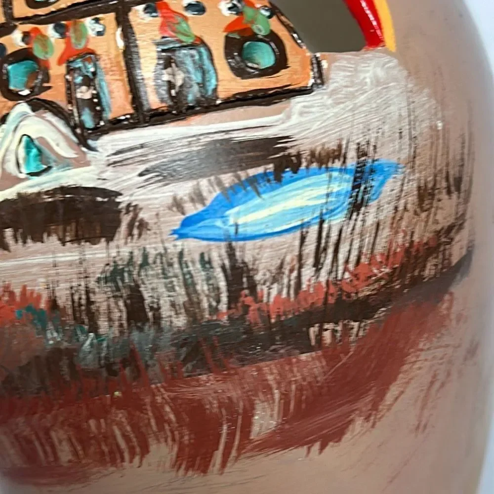 Handmade Hand Painted Vase From New Mexico‎ 1980